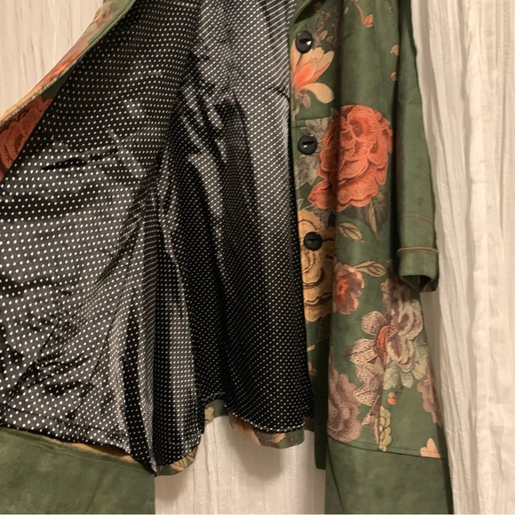 Anis.A Floral blooming soft asymmetrical button coat wearable art M - Picture 1 of 17